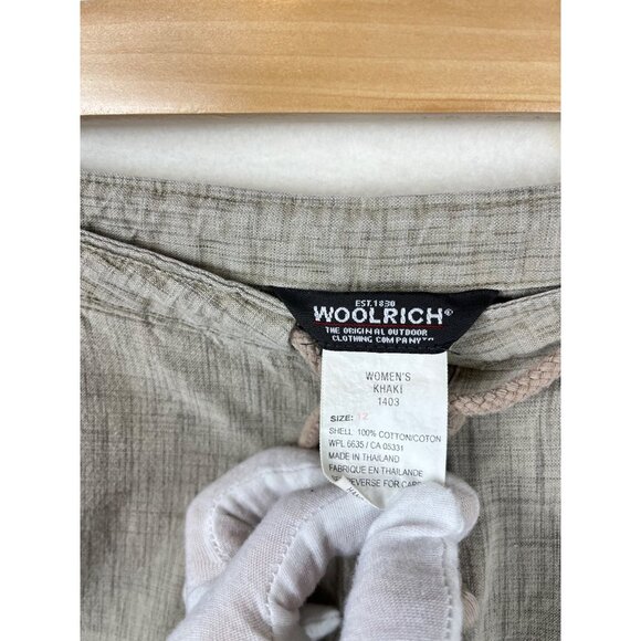 Woolrich Boho embroidered khaki crop pants coastal lagen size 12‎ - Picture 3 of 8